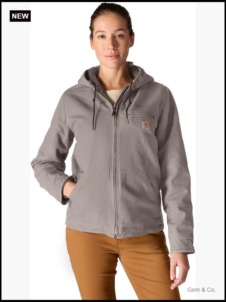 Insulated Canvas Casual Jacket With Sherpa Lining, Heavyweight Quilted Jacket